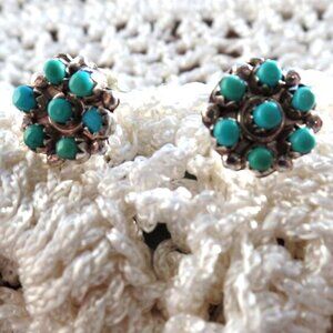 Turquoise Silver Clip-On MINI Earrings